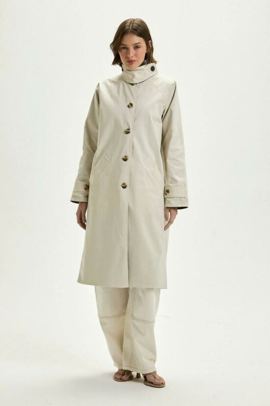 Imagem de Trench Coat Fernanda Xadrez Tartan Le Blog